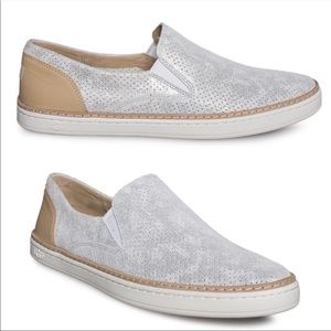 Ugg Adley  perforated silver sneaker shoe